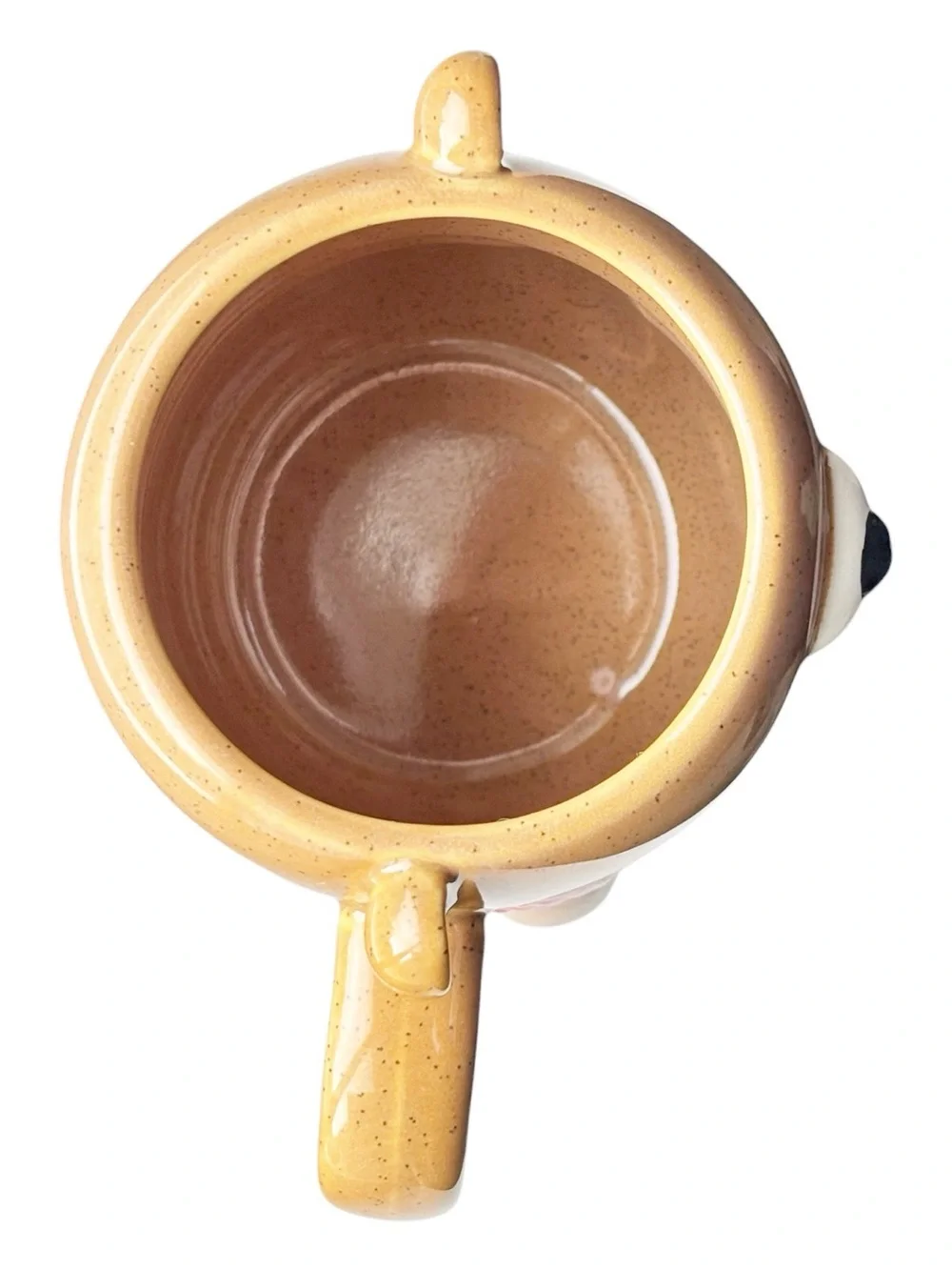 Crate & Barrel Brown Bear Holiday mug glazed ceramic 13 oz.